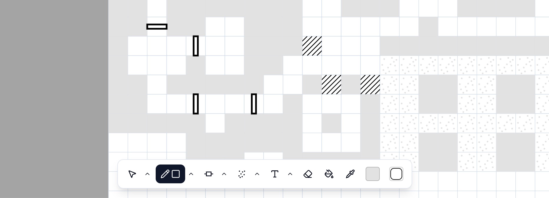 RPG Mapper dungeon map with drawing toolbar